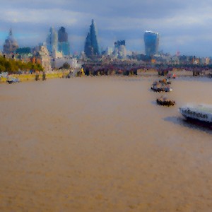 The modern skyline as might have been seen by an impressionist