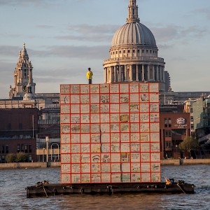 View from Tate Modern of a temporary installation