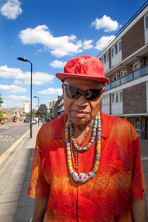 After the shoot at Broadway Market, I met this chap at the bus stop. I thought he would make a good picture, and he said to me 'Are you going to take my picture'. So I did.